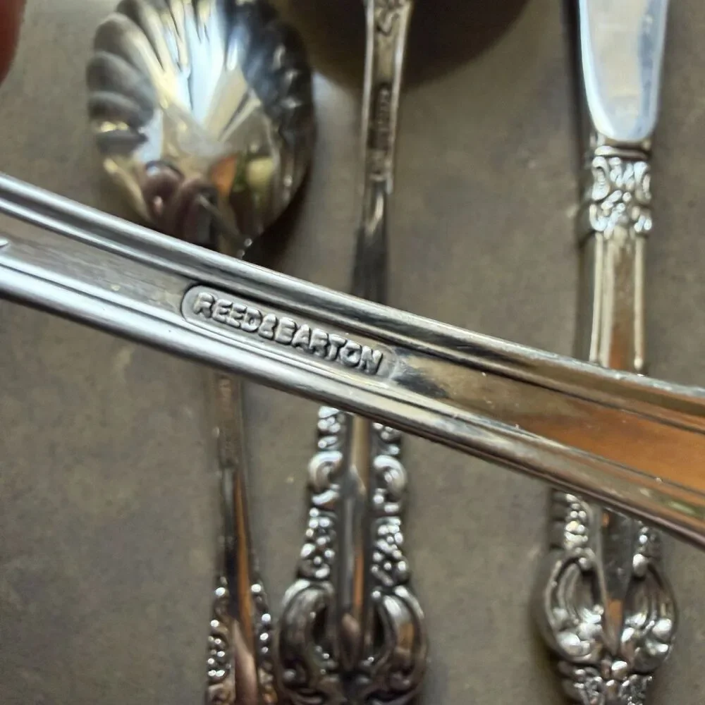 Reed & Barton ROYAL MAJESTY Stainless Flatware Slotted Spoon Butter Sugar Ladle